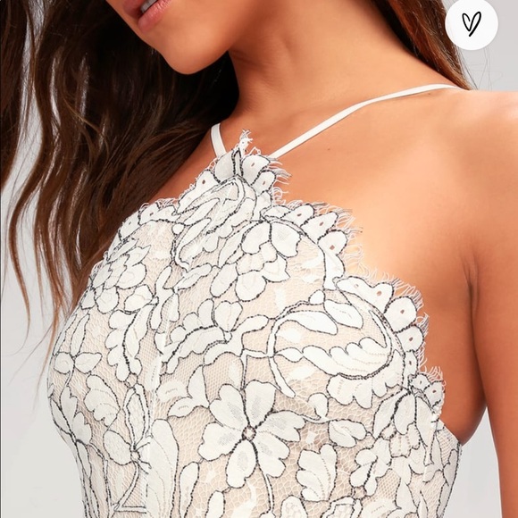 Lulu’s Delicate Darling Beige and Ivory Lace Bodycon Dress - Picture 6 of 7